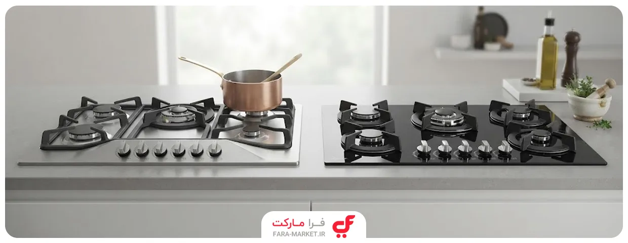 گاز صفحه ای شیشه ای بخریم یا استیل؟